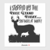 Grappige herten jacht werkboom stand Whitetail Buc Sticker (Vel)