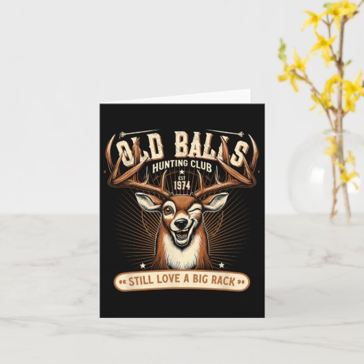 Grappige herten jagen verjaardagspun voor mannen 5 kaart (Gele Bloem)