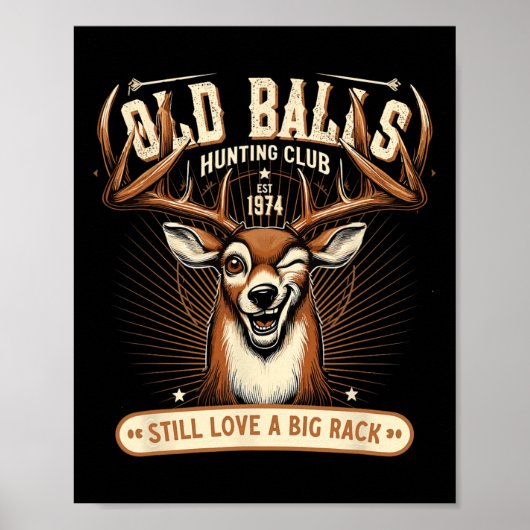 Grappige herten jagen verjaardagspun voor mannen 5 poster (Voorkant)