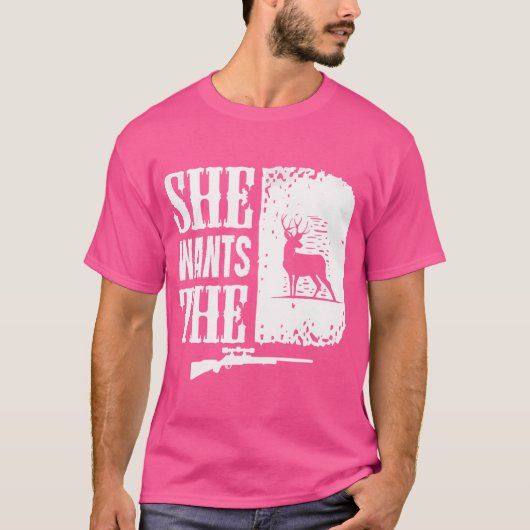 Grappige herten op jacht naar een hertenjager t-shirt (Voorkant)