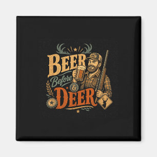 Grappige hertenjacht bier vader vaderdag retro 70s magneet