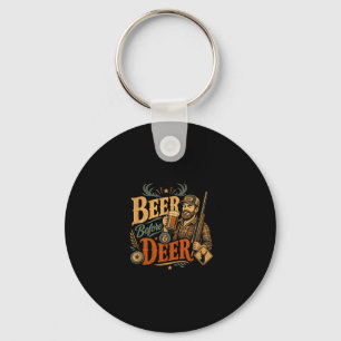Grappige hertenjacht bier vader vaderdag retro 70s sleutelhanger