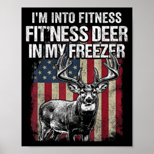 Grappige hertenjachtkunst voor mannen vrouwen wild poster