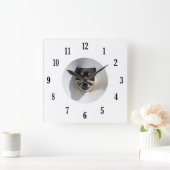 Grappige het glimlachen hondklok vierkante klok (Huis)