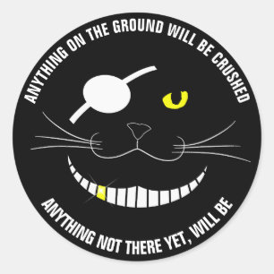 Grappige het Glimlachen van de Piraat Kat met een Ronde Sticker