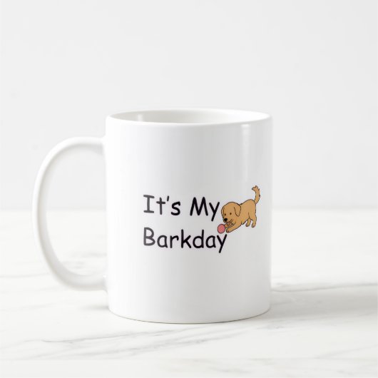 Grappige 'Het is mijn verjaardag' Puppy Mok (Links)