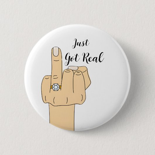Grappige "Het Is Nu Serieus" Trouwfeest Borrel voo Ronde Button 5,7 Cm (Voorkant)