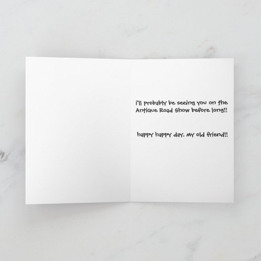 Grappige het Lachen Kat, (Antiek) Verjaardag Kaart (Binnen)