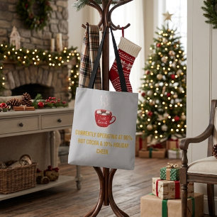 Grappige hete chocolademelk en vakantiegroet Festi Tote Bag