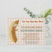 Grappige Hete Hond Barbecue Verjaardagsfeest Brood Kaart (Staand voorkant)