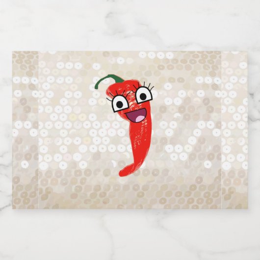 Grappige hete peper likeurfles etiket (Enkel label)