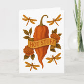 Grappige hete peper - Tattoo stijl Roos libel Kaart (Voorkant)