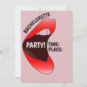 GRAPPIGE HETE RODE LIPPEN BACHELORETTE PARTY UITNO KAART (Voorkant)