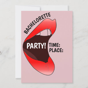GRAPPIGE HETE RODE LIPPEN BACHELORETTE PARTY UITNO KAART