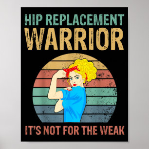 Grappige heupvervanging krijger nieuwe prothese vr poster