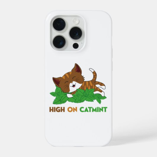 Grappige High On Nepeta Katmin Kartonnen Kat Kunst iPhone Hoesje (Achterkant)