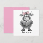 Grappige Highland Koe hand getekend om te zeggen Bedankkaart (Voorkant / Achterkant)