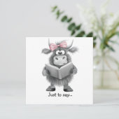 Grappige Highland Koe hand getekend om te zeggen Bedankkaart (Staand voorkant)