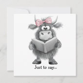 Grappige Highland Koe hand getekend om te zeggen Bedankkaart (Voorkant)