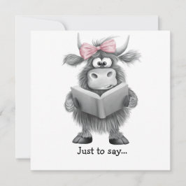 Grappige Highland Koe hand getekend om te zeggen Bedankkaart