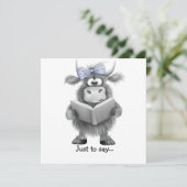 Grappige Highland Koe hand getekend om te zeggen Bedankkaart (Staand voorkant)