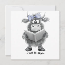 Grappige Highland Koe hand getekend om te zeggen Bedankkaart