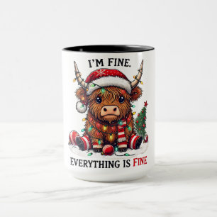 Grappige Highland Koe kerst Mok