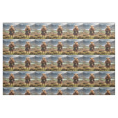Grappige Highland Koe met doedelzak, Stof (Fat Quarter)