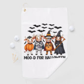 Grappige Highland Koe Moo-d voor Halloween Golfhanddoek (Insitu)