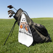 Grappige Highland Koe Moo-d voor Halloween Golfhanddoek (Groen)