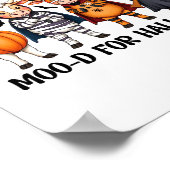 Grappige Highland Koe Moo-d voor Halloween Poster (Hoek)