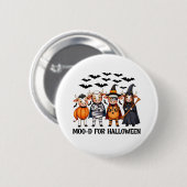 Grappige Highland Koe Moo-d voor Halloween Ronde Button 5,7 Cm (Voorkant /achterkant)