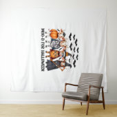 Grappige Highland Koe Moo-d voor Halloween Wandkleed (In Situ (horizontaal))