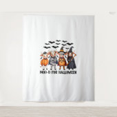 Grappige Highland Koe Moo-d voor Halloween Wandkleed (Voorkant)