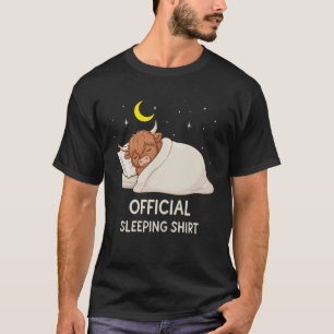 Grappige Highland Koe Officieel Slaapshirt Pyjama T-shirt