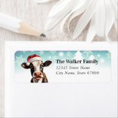 Grappige Highland Koe Retour Adreslabels Etiket (Insitu)