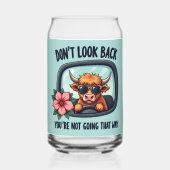 Grappige Highland Koe Retro Westerne Motivatie kun Blikvorm Glas (Voorkant)