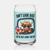 Grappige Highland Koe Retro Westerne Motivatie kun Blikvorm Glas (Achterkant)