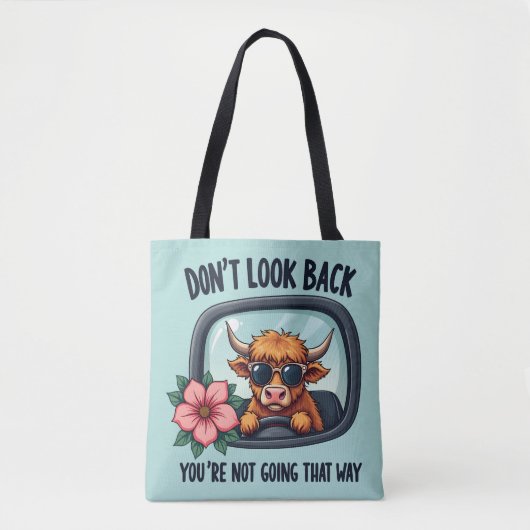 Grappige Highland Koe Retro Westerne Motivatie kun Tote Bag (Voorkant)