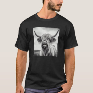 Grappige Highland Koe Tong Uit Kunst Grafische Est T-shirt