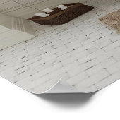 Grappige Highland Koe Zittend op de WC Badkamer Poster (Hoek)