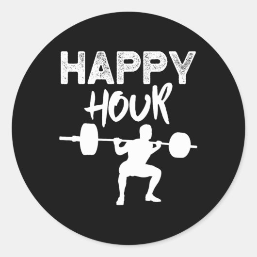 Grappige Hijsen Been Dag Gym Happy Hour Ronde Sticker (Voorkant)