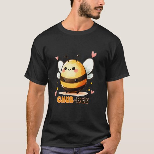 Grappige hilarische vadergrap Chub-Bee-ontwerp T-shirt (Voorkant)