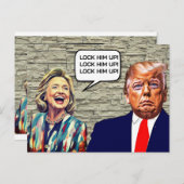 Grappige Hillary zegt Lock Trump Up Briefkaart (Voorkant / Achterkant)