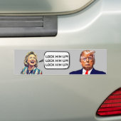 Grappige Hillary zegt Lock Trump Up Bumpersticker (Op auto)