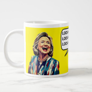 Grappige Hillary zegt Lock Trump Up Grote Koffiekop