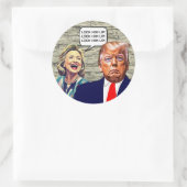 Grappige Hillary zegt Lock Trump Up Ronde Sticker (Tas)