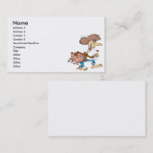 grappige hillbilly redhals met varkenscartoon visitekaartje (Voorkant / Achterkant)