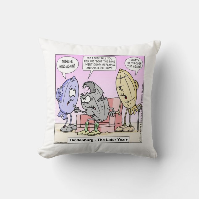 Grappige Hindenburg Cartoon Katoenen Kussen van Ri (Voorkant)