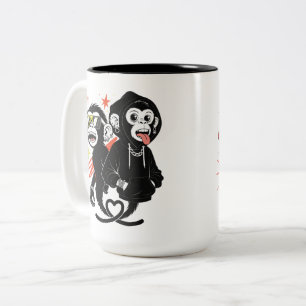 Grappige Hip Hop Aap & Gorilla Kunst Tweekleurige Koffiemok